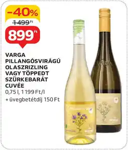Auchan Varga pillangósvirágú olaszrizling stb. ajánlat