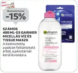 Auchan Számos 400 ml-es Garnier micellás víz és tissue maszk ajánlat
