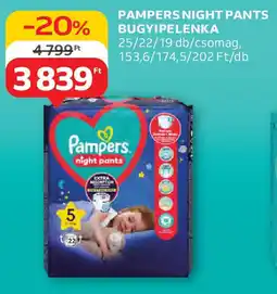 Auchan Pampers night pants bugyipelenka ajánlat