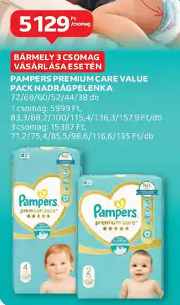 Auchan Pampers premium care value pack nadrágpelenka ajánlat