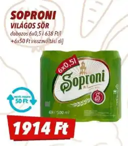 CBA Soproni világos sör ajánlat