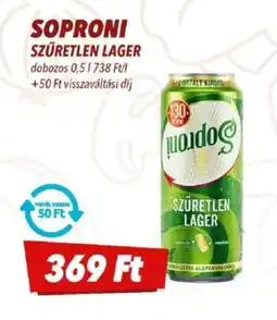 CBA Soproni szüretlen lager ajánlat