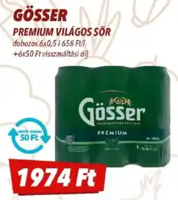 CBA Gösser Premium világos sör ajánlat