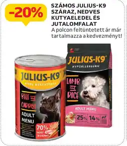 Auchan Számos julius-k9 száraz, nedves kutyaeledel és jutalomfalat ajánlat
