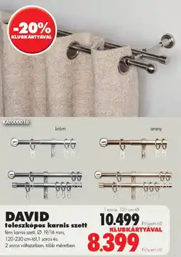 Diego DAVID teleszkópos karnis szett ajánlat