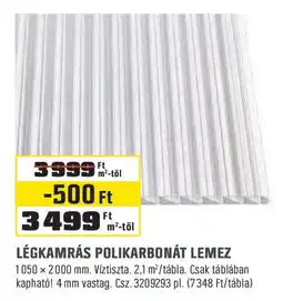 Obi Légkamrás polikarbonát lemez ajánlat