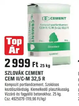 Obi Szlovák cement cem ii/c-m 32,5 r ajánlat