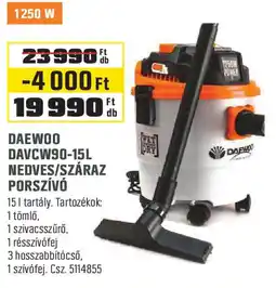 Obi Daewoo davcw90-15l nedves/száraz porszívó ajánlat