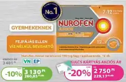 Kulcs Patika Nurofen Junior narancsizů 100 mg ajánlat