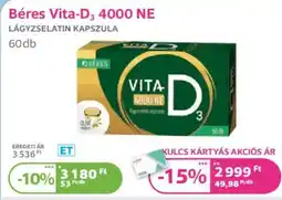 Kulcs Patika Béres Vita-D3 4000 NE ajánlat
