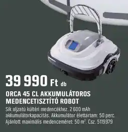 Obi Orca 45 cl akkumulátoros medencetisztító robot ajánlat