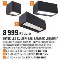 Obi Lutec led kültéri fali lámpák „gemini" ajánlat