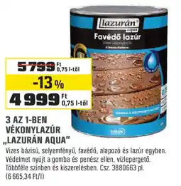 Obi 3 az 1-ben vékonylazúr „lazurán aqua" ajánlat