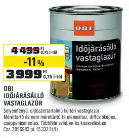Obi Obi időjárásálló vastaglazúr ajánlat