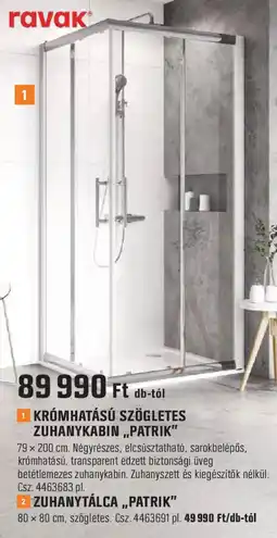 Obi Krómhatású szögletes zuhanykabin „patrik” stb. ajánlat