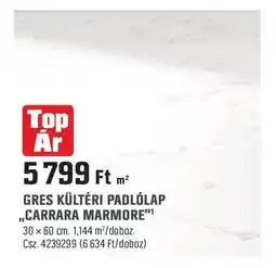 Obi Gres kültéri padlólap ,,carrara marmore" ajánlat