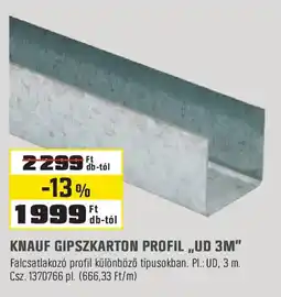 Obi Knauf gipszkarton profil „ud 3m" ajánlat