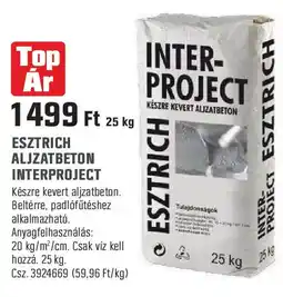 Obi Esztrich aljzatbeton interproject ajánlat