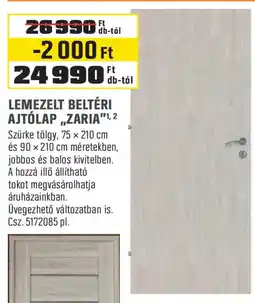 Obi Lemezelt beltéri ajtólap „zaria" ajánlat