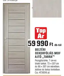 Obi Beltéri dekorfóliás mdf ajtó „tarra" ajánlat