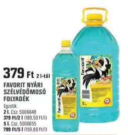 Obi Favorit nyári szélvédőmosó folyadék ajánlat