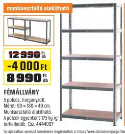 Obi Fémállvány ajánlat