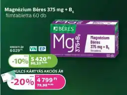 Kulcs Patika Magnézium Béres 375 mg + B ajánlat