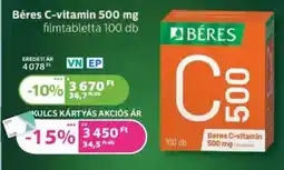 Kulcs Patika Béres C-vitamin 500 mg ajánlat