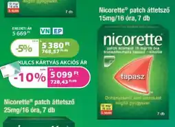 Kulcs Patika Nicorette patch áttetsző 15mg/16 óra ajánlat