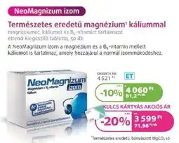 Kulcs Patika NeoMagnizum izom Természetes eredetű magnézium káliummal ajánlat