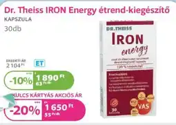 Kulcs Patika Dr. Theiss IRON Energy étrend-kiegészítő ajánlat
