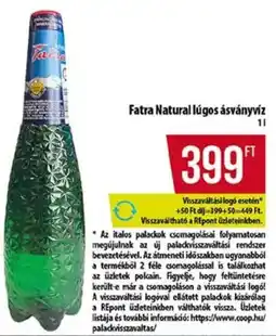 Coop Fatra Natural lúgos ásványvíz ajánlat