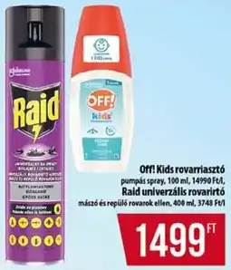 Coop Off! Kids rovarriasztó / Raid univerzális rovarirtó ajánlat
