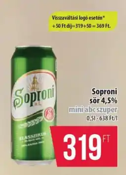 Coop Soproni sör 4,5% ajánlat