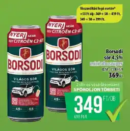 Coop Borsodi sör 4,5% ajánlat