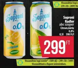 Coop Soproni Radler ajánlat