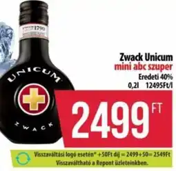 Coop Zwack Unicum ajánlat