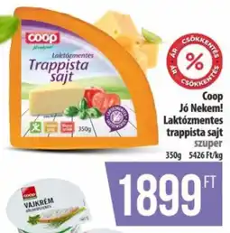Coop Coop Jó Nekem! Laktózmentes trappista sajt ajánlat