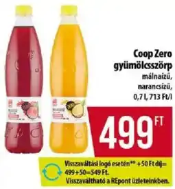 Coop Coop Zero gyümölcsszörp ajánlat