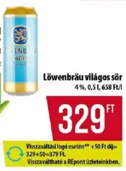 Coop Löwenbräu világos sör ajánlat
