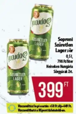 Coop Soproni Szüretlen Lager sör ajánlat
