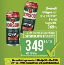 Coop Borsodi világos sör ajánlat