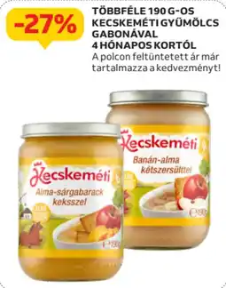 Auchan Kecskeméti gyümölcs gabonával 4 hónapos kortól ajánlat