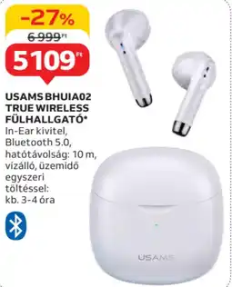 Auchan Usams BHUIA02 True Wireless fülhallgató ajánlat