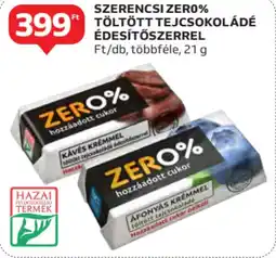Auchan Szerencsi ZER0% töltött tejcsokoládé édesítőszerrel ajánlat