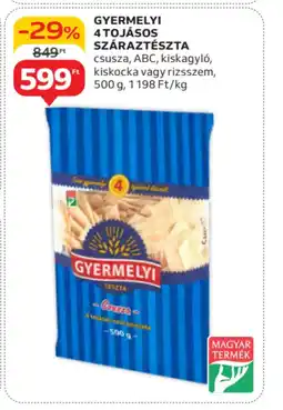 Auchan Gyermelyi 4tojásos száraztészta ajánlat