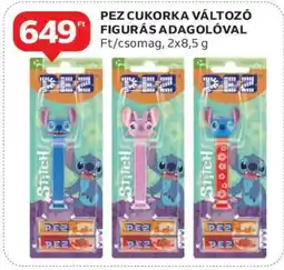 Auchan PEZ cukorka változó figurás adagolóval ajánlat