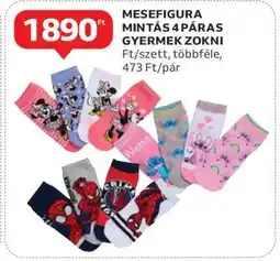 Auchan Mesefigura mintás 4 páras gyermek zokni ajánlat
