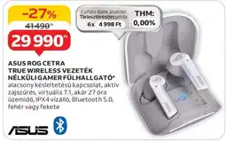 Auchan ASUS ROG Cetra True Wireless Vezeték Nélküli Gamer Fülhallgató ajánlat