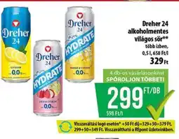 Coop Dreher 24 alkoholmentes világos sör ajánlat